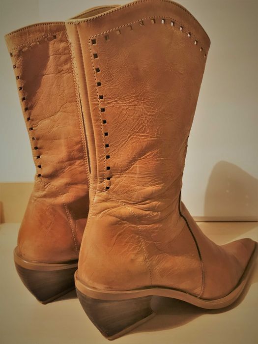 Кафяви ботуши естествена кожа