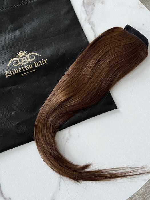 Натурално кестенява опашка от DIVERSO HAIR™ /60см/100 грама/Цвят 2а