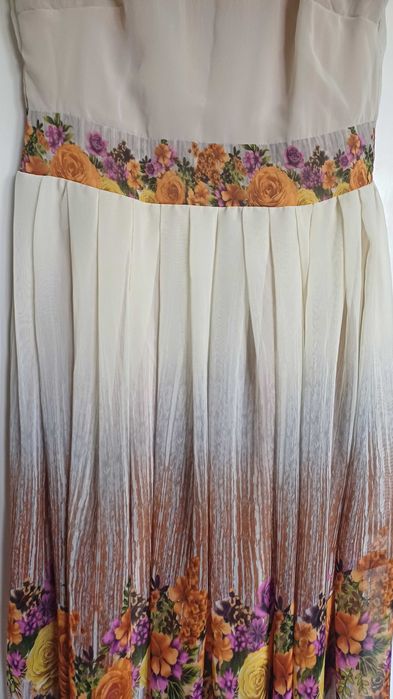 Rochie de vara, voal, lunga, imprimeu floral, S