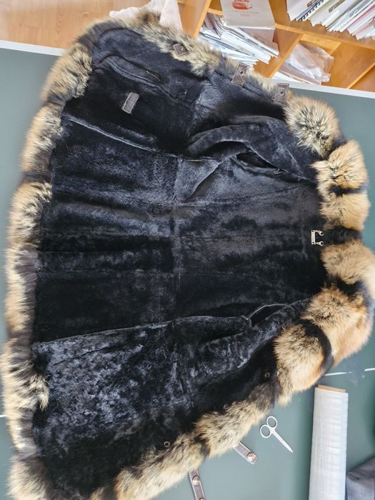 Palton din piele si blana naturala M-L