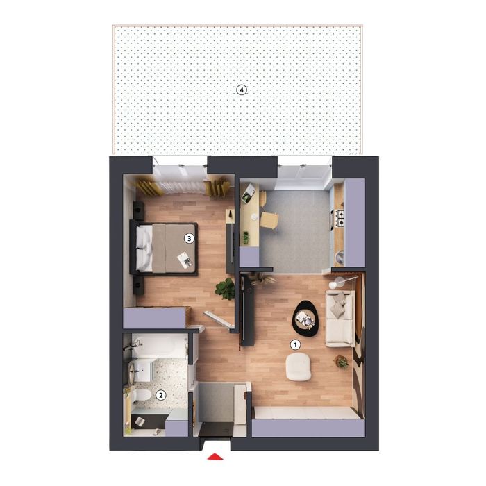 HILS Titanium Studio dublu tip 2B cu grădină