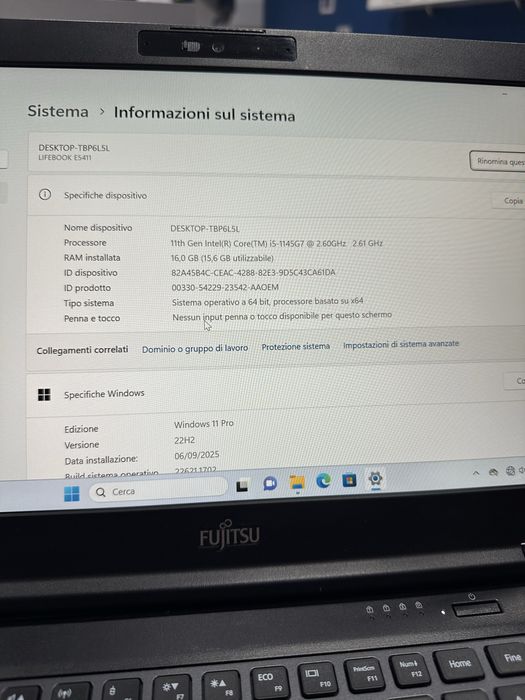 Vand fujitsu lifebook 5e14a2 i5 1145g7 16gb ssd512 made japan full hd