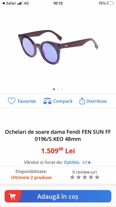 Vand ochelari soare Dama Fendi