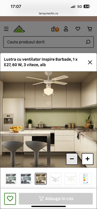 lustră cu ventilator Barbade nouă