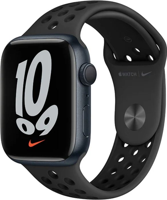 APPLE Watch Nike Series 7, GPS + Cellular, 41mm Midnight Aluminium Case, Anthracite/Black Nike Sport Band