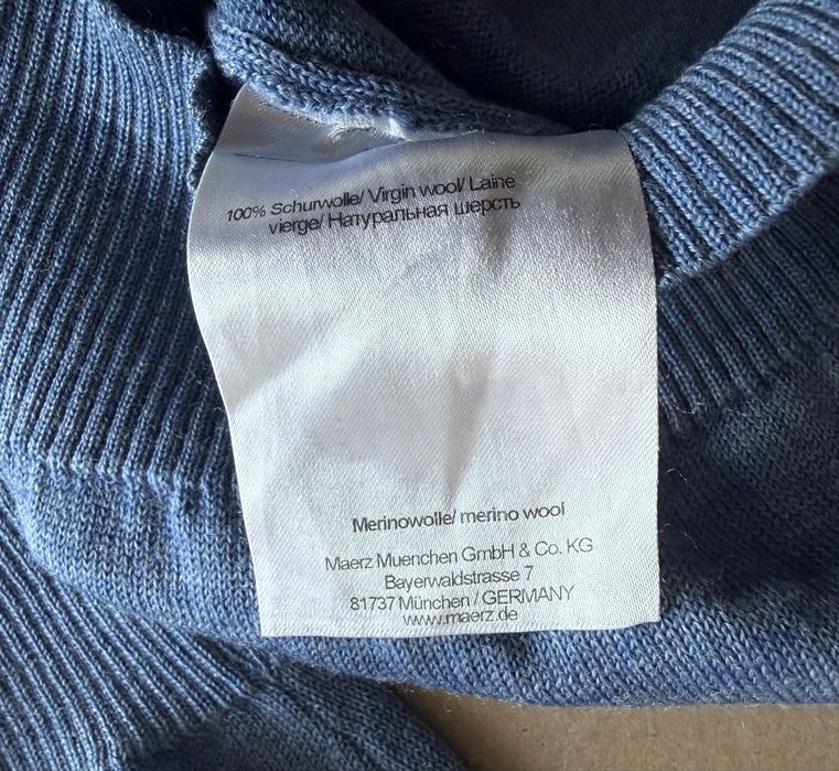 100% мерино вълна MAERZ Muenchen мъжко пуловер - 6XL