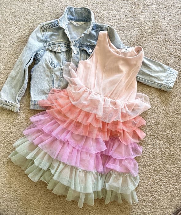 Рокля и дънково яке Barbie H&M 4-6г 110-116см