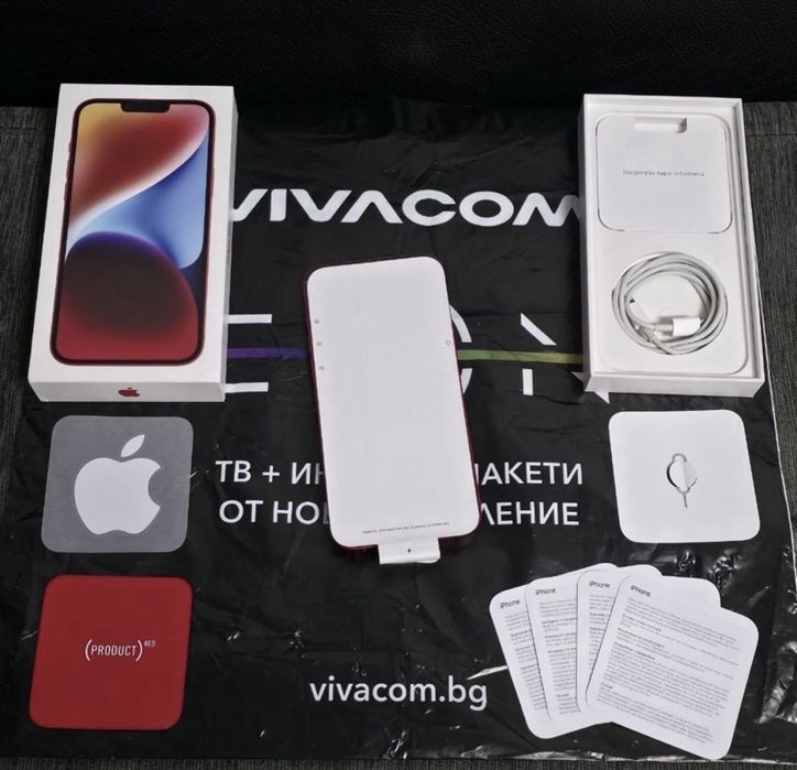 128GB iPhone 14 Plus + Vivacom Гаранция 2025г. Product Red | Червен