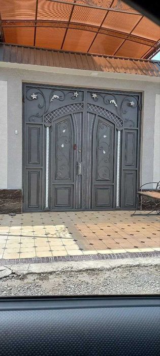 Железные Металлические ворота под ключ в Ташкенте Temir darvoza Навес
