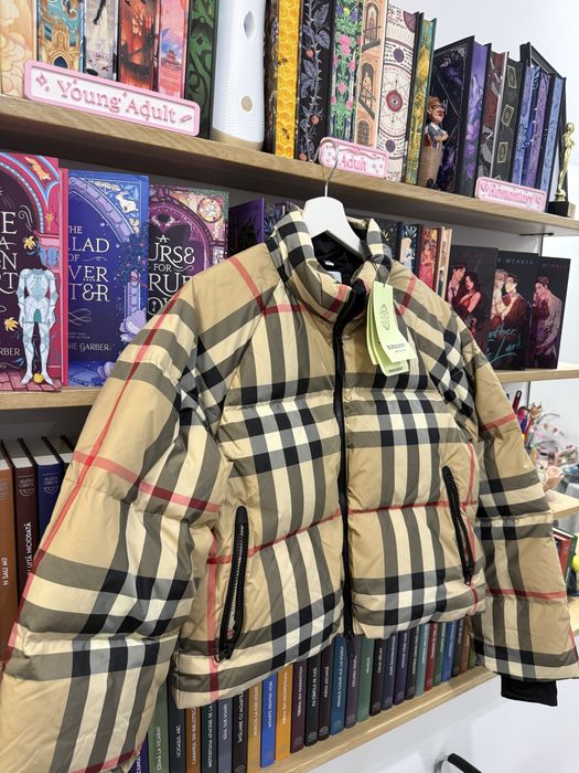 Geaca Burberry S check cropped puffer  noua new