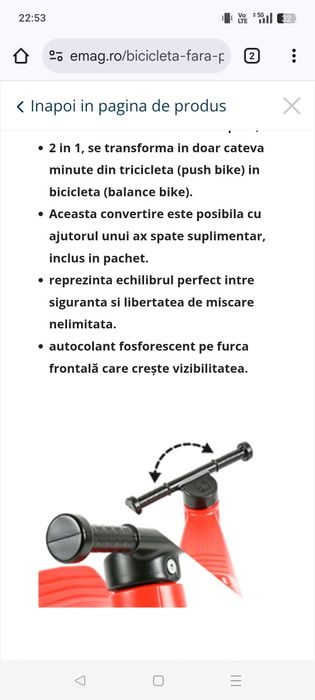 Bicicleta fara pedale