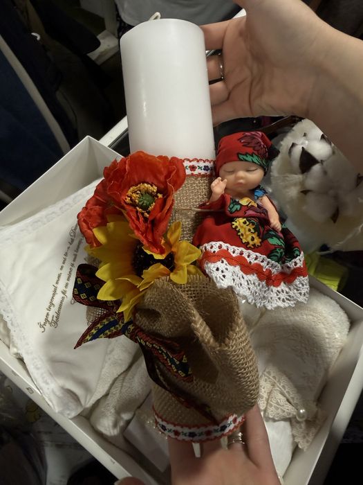 Lumanare de botez handmade traditionala noua