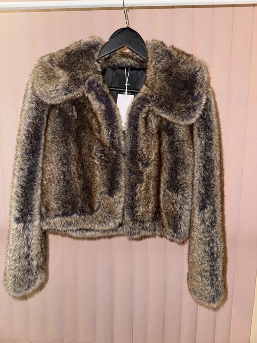 Пухено яке- fur MANGO С ЕТИКЕТ XS