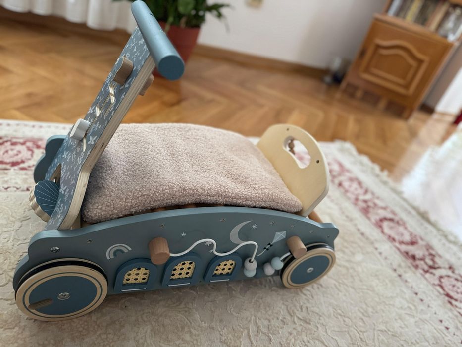Jucărie din lemn 3 în 1, Balansoar, Premergător și Mașinuță