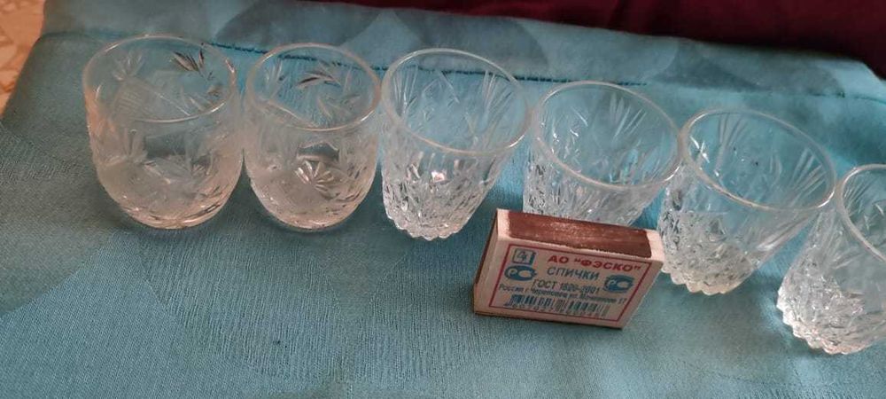 Кружки стопки хрустальные