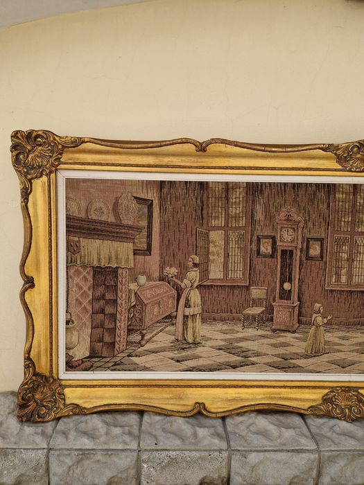 Уникален огромен антикварен белгийски гоблен