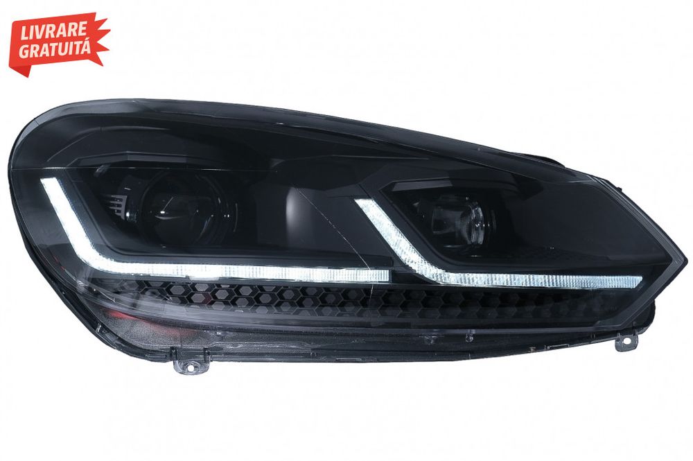 Faruri LED VW Golf 6 VI (2008-2013) Facelift G7.5 Design Negru Semnali