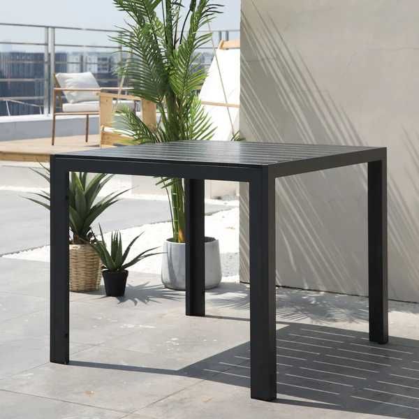 Masa exterior gradina/terasa 90 X 90 Negru LIVRARE GRATUITA