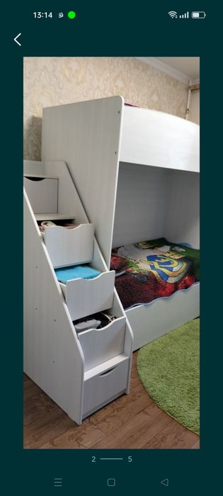 Продам 2х ярусная кровать с матрасом