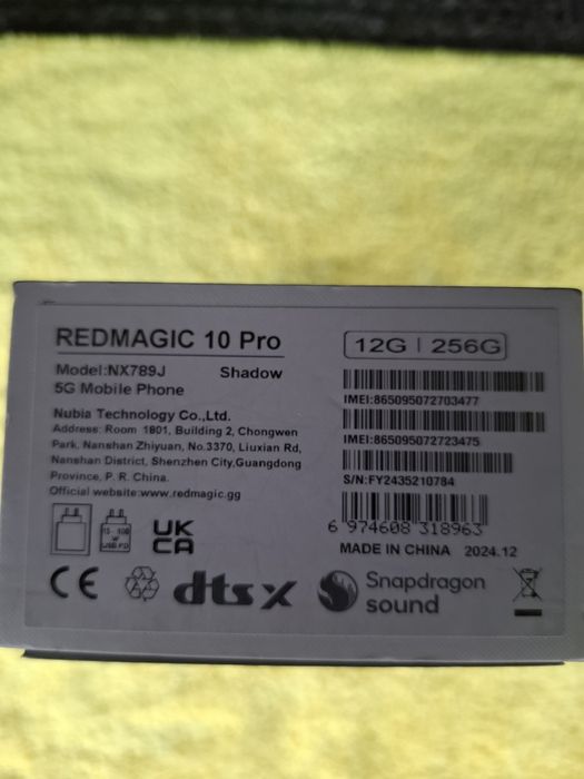 Vând/Schimb Redmagic 10 Pro 5g 256g ca Nou Dual Sim Fulbox Liber