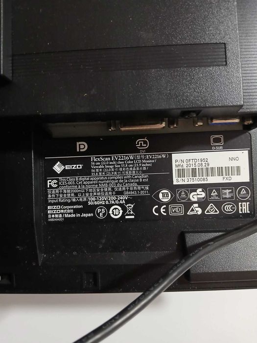 Monitor Profesional EIZO FlexScan EV2216W, 22 inch