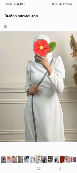 Нарядное белое платье