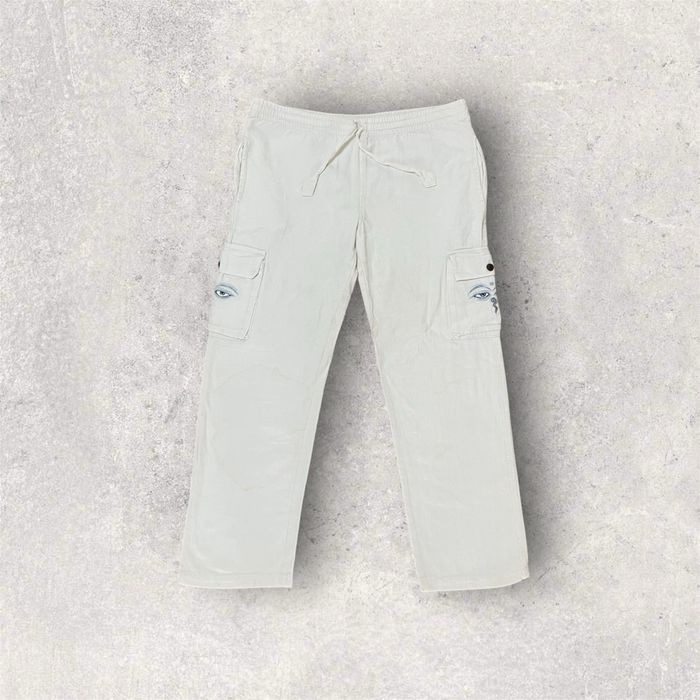 pantaloni brodați, femei mărimea L albi