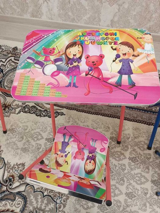 парта детский стол и стул складной комплект bollar partasi stul stol
