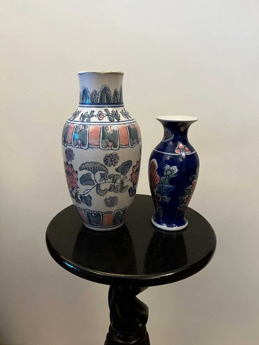 Set 2piese vechi portelan pictat manual china marcate deosebite ieftin
