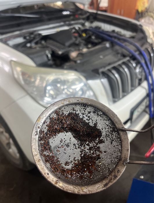 Промывка радиатора печки на аппарате.