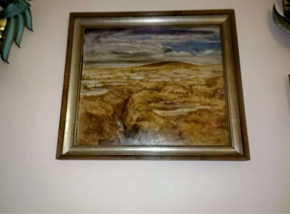 Картина масло фазер пейзаж Есен голяма размери 85х95 см. дървена рамка