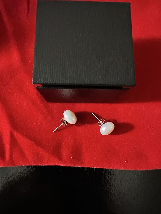 Серьги с жемчугом из серебра