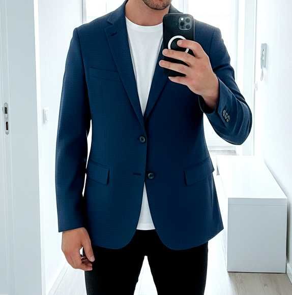 Sacou barbati bleumarin nou