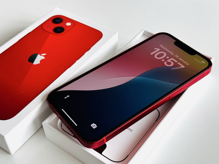 НОВ! Iphone 13 128GB Red 100% Батерия! Гаранция 6 месеца