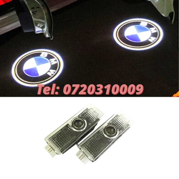 Emblema Portiere Cu Logo Bmw Set 2 Buc Proiector 3d Cu Led