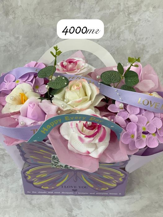 мыльные букеты из цветов