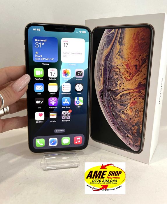 iPhone Xs Max 256GB Gold Garantie, sanatate baterie 100%