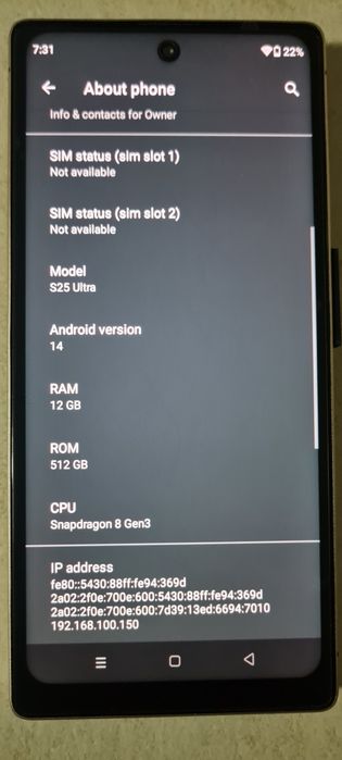 Telefon S25 Ultra, nou.