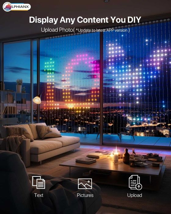 Светлина завеса с Wifi 540LEDs 1.50 x 2 м - програмируема Lphianx