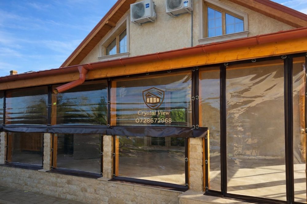 Închideri terase cu folie transparentă 0,8 mm – Crystal View