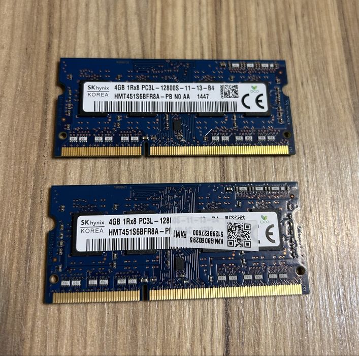 Set 2 module RAM SK hynix 8GB (2x4GB) DDR3L 1600MHz Laptop