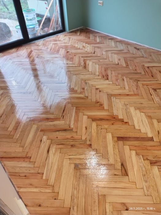 Циклене на паркет и дюшем