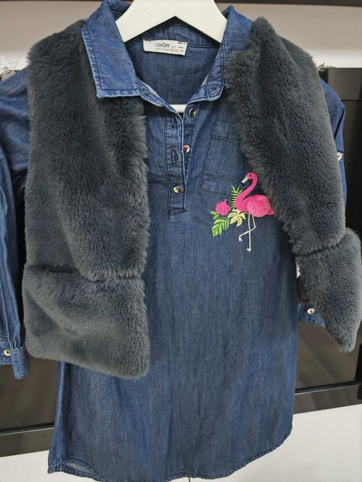 Rochie și vesta cu blăniță