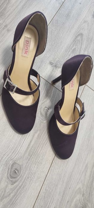 Pantofi din material, toc 7 cm