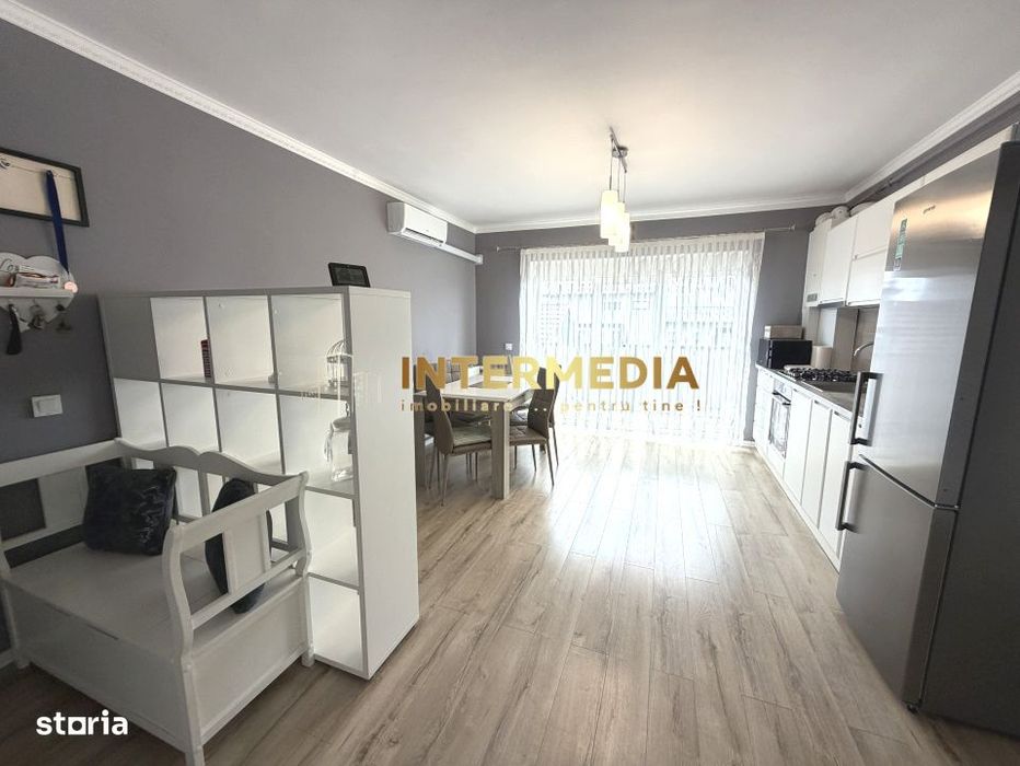 Apartament 2 camere Decomnadat 63 mp Clima Parcare Finisat Mobilat Uti
