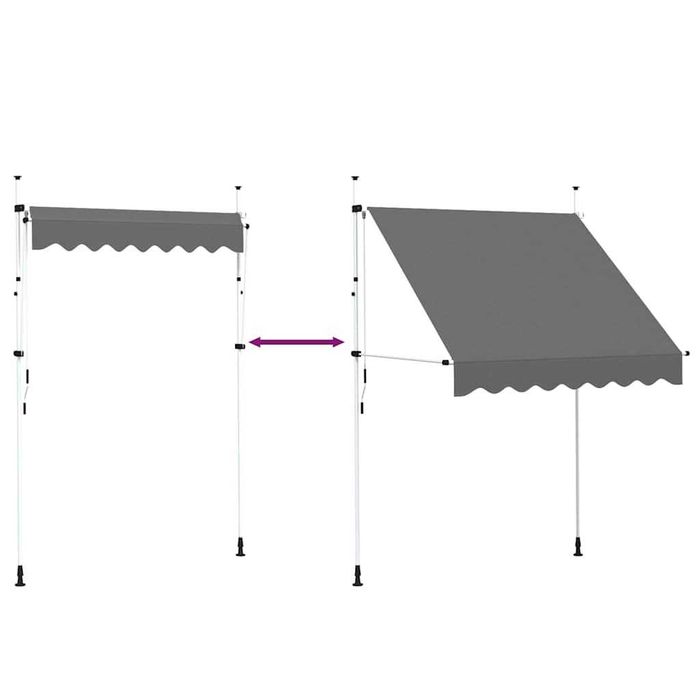 Copertină retractabilă manuală 200 cm antracit VidaXL