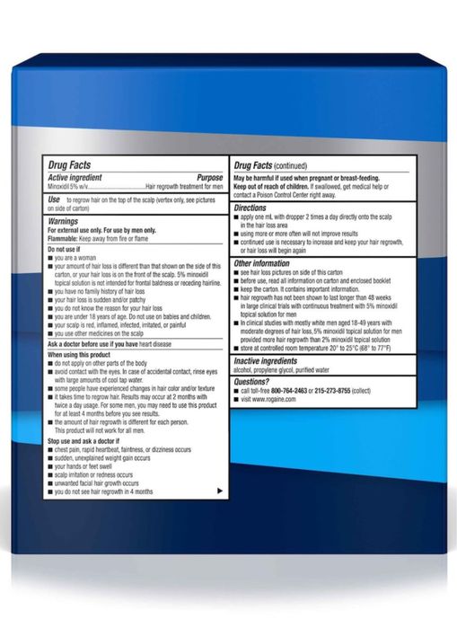 Rogaine solutie impotriva caderii parului, Minoxidil 5%,Pipeta inclusa