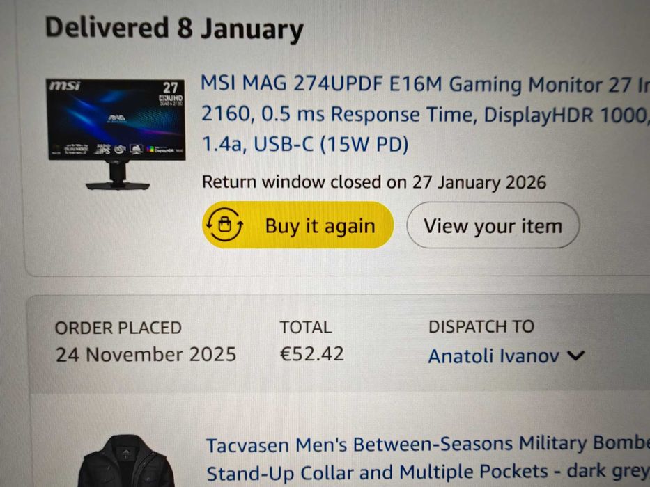 продавам 27инчов Dual mode Mini Led монитор MSI MAG 274UPDF E16M