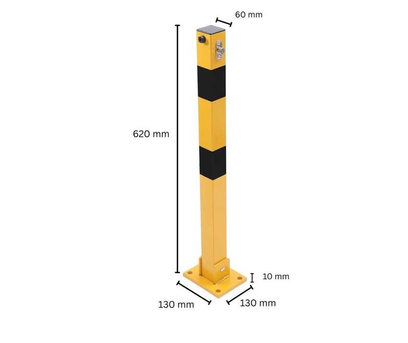 Сгъваем стоманен стълб за паркомясто 62 см с ключалка и 3 ключа