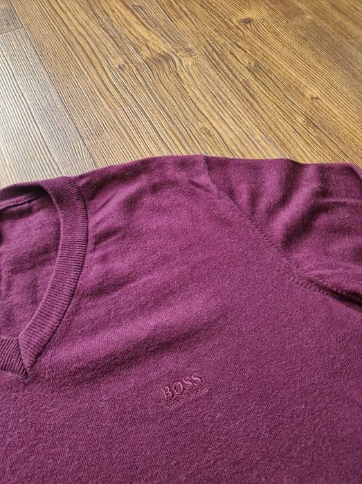 Страхотен мъжки пуловер HUGO BOSS  размер 2XL, вълна
и памук, без забе